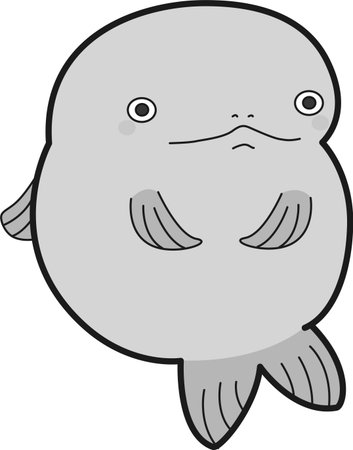 A cute salmon character greets youのイラスト素材