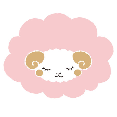 Hand-drawn loose and cute sheep. Recommended for a rough and stylish look. Vector illustration.のイラスト素材