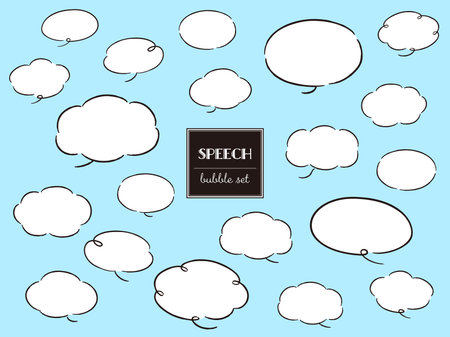 A cute and loose hand-drawn speech bubble. Ideal for finishing with a rough and stylish impression. Vector illustration.のイラスト素材