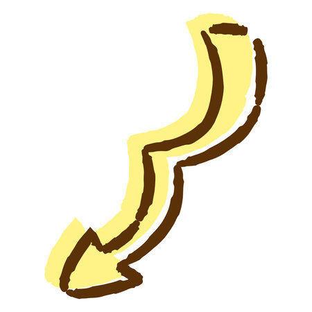 Hand-drawn loose and cute arrow parts. Ideal for finishing with a rough and stylish impression. Vector illustration.のイラスト素材