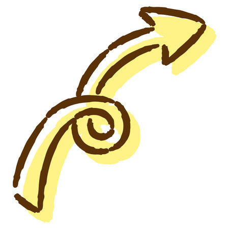 Hand-drawn loose and cute arrow parts. Ideal for finishing with a rough and stylish impression. Vector illustration.のイラスト素材