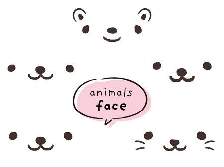 Hand-drawn, relaxed and cute animals. Perfect for creating a rough and stylish impression. Vector illustration.のイラスト素材