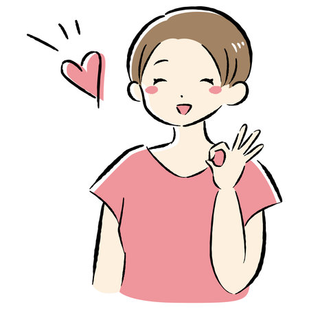 Hand-drawn illustration of a woman. A rough and stylish impression. Vector illustration.のイラスト素材