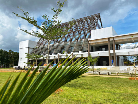 The Tanjungpura University Rectorate Complex has several buildings with attractive line architectureのeditorial素材