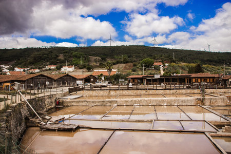CAPTION OF THE AMAZING PORTUGAL SALINARIES SALT POOLSの写真素材