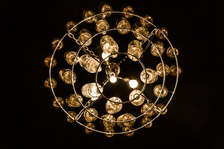 capture of an original decorative bottle lamp chandelier
