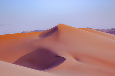 capture of sand dunes in a sunsetの写真素材