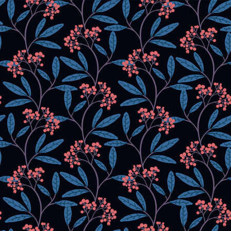 Beautiful vector flowers and leaves