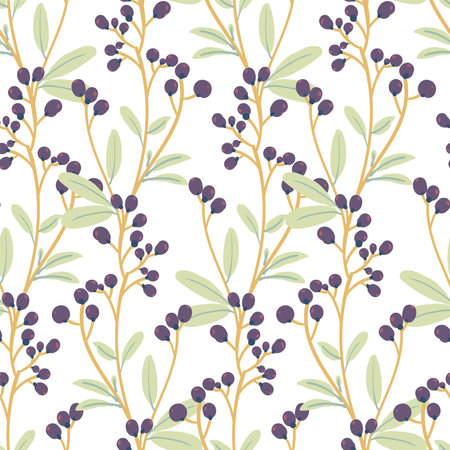 Beautiful vector flowers and leaves seamless pattern