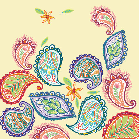 Beautiful colorful paisley vector elementsのイラスト素材