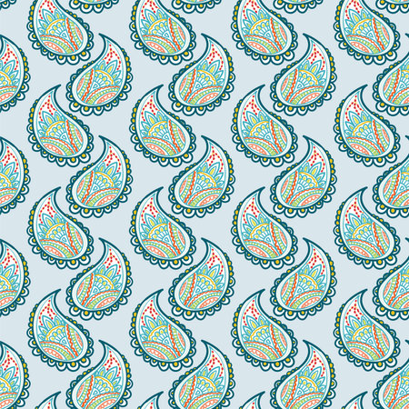 Beautiful colorful paisley seamless patternのイラスト素材