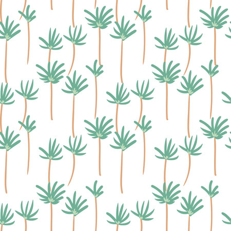 Beautiful children drawing forest vector elements seamless patternのイラスト素材