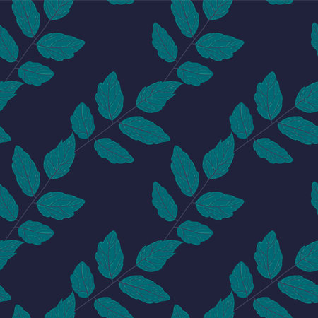 Abstract flowers and leaves seamless patternのイラスト素材