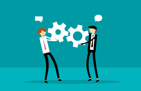 Businessman And Gearのイラスト素材