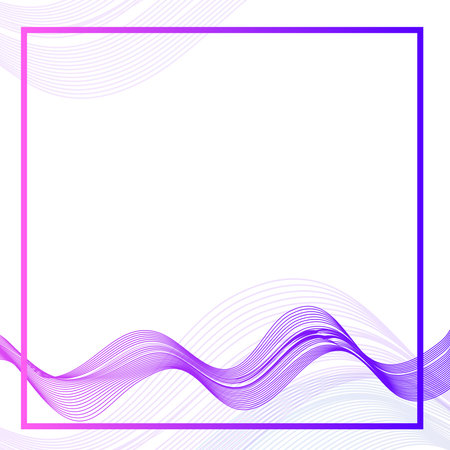 Square frame purple blue with motion wave vector backgroundのイラスト素材