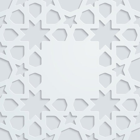 White ornament islamic pattern vector backgroundのイラスト素材
