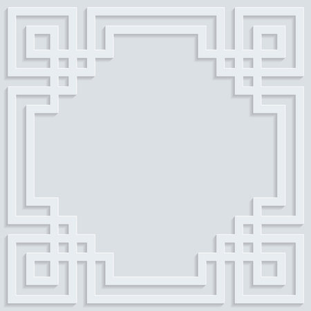 Islamic white frame ornament pattern vector backgroundのイラスト素材