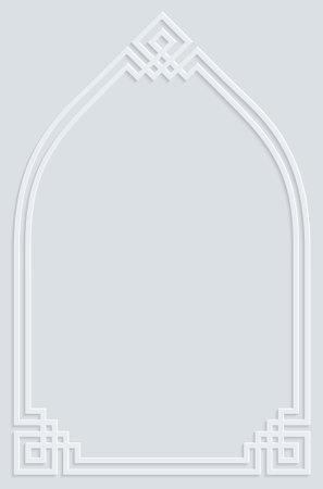 Islamic white frame ornament pattern vector backgroundのイラスト素材