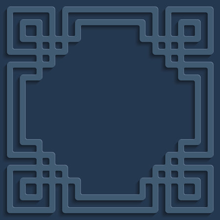 Islamic frame ornament blue pattern vector backgroundのイラスト素材
