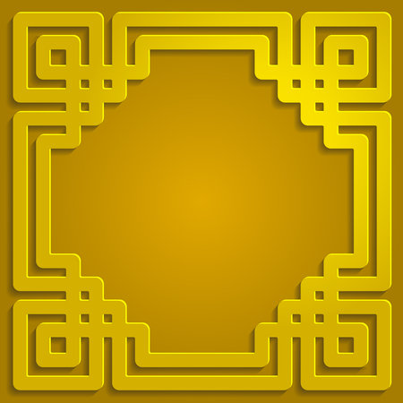 Islamic gold yellow frame ornament pattern vector backgroundのイラスト素材