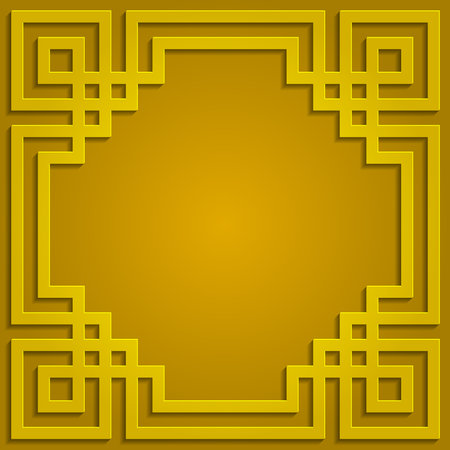 Golden yellow frame ornament pattern vector backgroundのイラスト素材