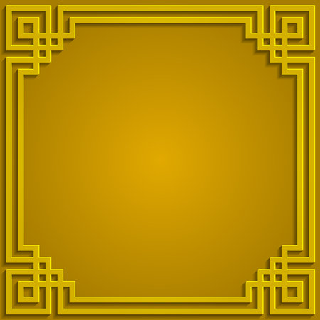 Golden  yellow frame ornament pattern vector backgroundのイラスト素材