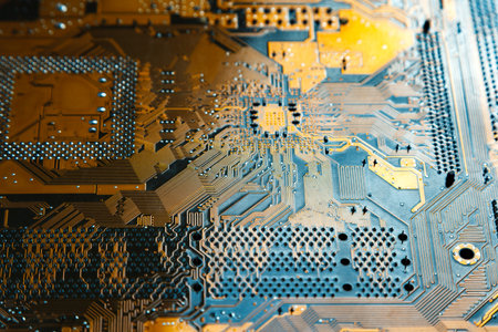 Enlarged surface of the computer motherboard