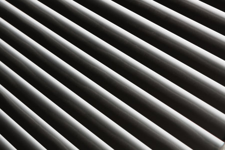 Lighted grille blinds for patterns and backgroundsの写真素材