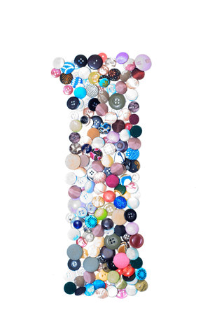 I letter of buttons