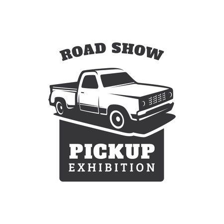 Pick up truck car vector logo templateのイラスト素材