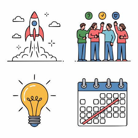 Startup business icons set. Flat illustration of startup business icons for web designのイラスト素材
