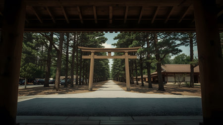 Torii gate at Shinto shrine in Kyoto, Japan.の素材