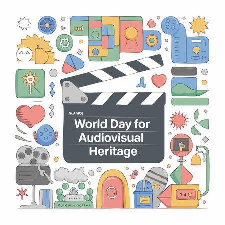 Cinema poster with line icons on white background. Vector illustrationのイラスト素材