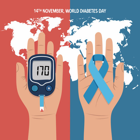 World diabetes day concept with icons design, vector illustration 10 eps graphic.のイラスト素材