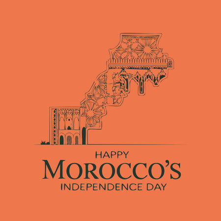 Vector illustration of a Background for Happy Morocco International Day.のイラスト素材