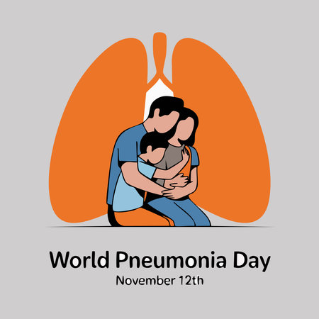 World Pneumonia Day. Vector illustration on a gray background.のイラスト素材