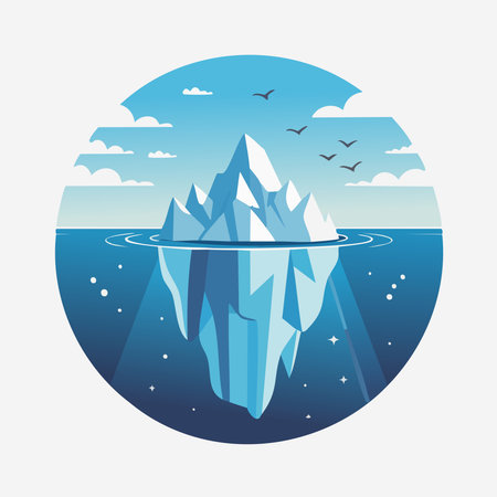 Iceberg icon. Vector illustration in flat style on white background.のイラスト素材