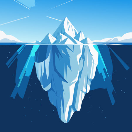 Iceberg in the ocean. Vector illustration of an iceberg in the ocean.のイラスト素材