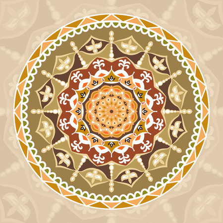 Seamless pattern circle with mandalas vintage decorative elements background for wallpaper, banner, card, texture, etc.のイラスト素材