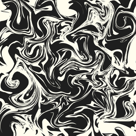 Abstract wave pattern black and white marble texture wall for interior design. Pattern for wallpaper, background or skin luxurious product. Liquid watercolor painting.のイラスト素材