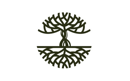 Creative abstract Life root on white background vector logo design template.のイラスト素材