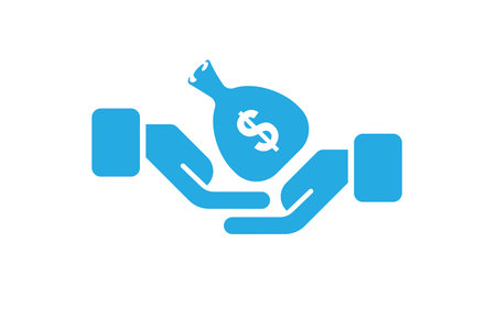 illustration of hand bring money icon design templateのイラスト素材