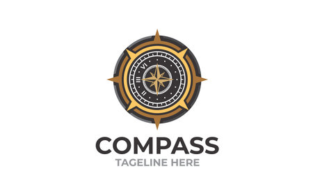 Creative graphic of compass concept for adventure logo design template