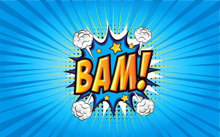 Illustration of the comic style of BAM! wording. Comic speech for advertisement commercial business...