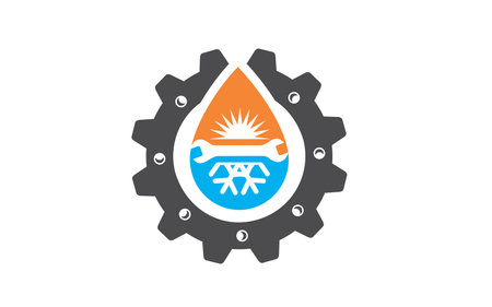 Illustration of Heating and Cooling icon design templateのイラスト素材