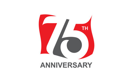 Illustration vector graphic of 75 years anniversary logo design template