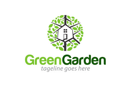Illustration vector graphic of Green garden nature environment logo design templateのイラスト素材