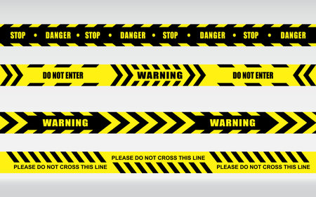 Illustration graphic vector of Police Line design template with black backroundのイラスト素材