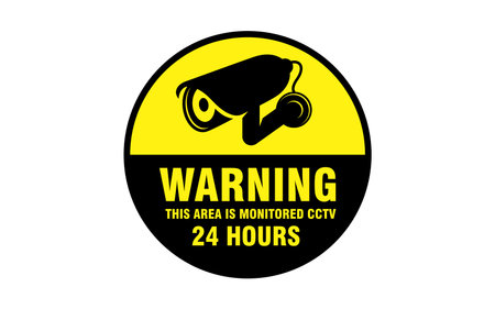 Illustration graphic vector of Warning Sticker for CCTV Camera Security Surveillance Alarm design templateのイラスト素材