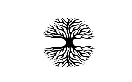 Creative abstract life root on white background vector logo design templateのイラスト素材